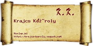 Krajcs Károly névjegykártya