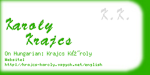 karoly krajcs business card